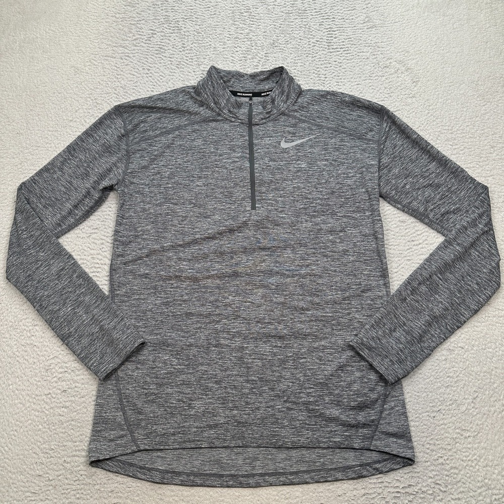 Nike Dri-FIT Element Shirt Mens Medium Gray Long Sleeve 1/4 Zip 857820-021